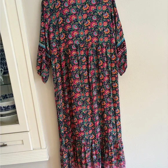 NATURAL LIFE boho Floral Maxi Dress long sleeve size medium cottagecore vibe! - Picture 8 of 8